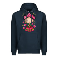 Navy Mexican Girl Premium Hoodie - texasbilliewilder