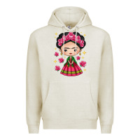 Oatmeal Heather Mexican Girl Premium Hoodie - texasbilliewilder