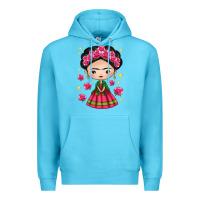 Ocean Blue Mexican Girl Premium Hoodie - texasbilliewilder