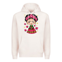 Pale Pink Mexican Girl Premium Hoodie - texasbilliewilder