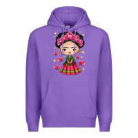 Purple Mexican Girl Premium Hoodie - texasbilliewilder