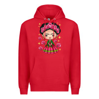 Red Mexican Girl Premium Hoodie - texasbilliewilder
