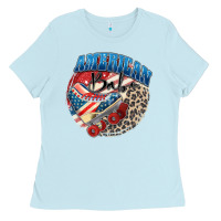 Baby Blue American babe Ladies Tee - Zillion Design Studio