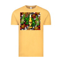 Vintage Mustard beer bottles with golden snow Vintage Tee - AdoDesignShop