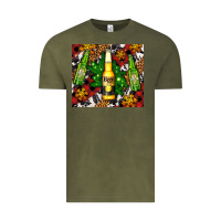 Vintage Olive beer bottles with golden snow Vintage Tee - AdoDesignShop