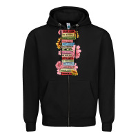 Black floral books Zipper Hoodie - MaliasSmallBusiness