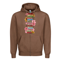 Chestnut floral books Zipper Hoodie - MaliasSmallBusiness