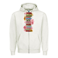 Oatmeal Heather floral books Zipper Hoodie - MaliasSmallBusiness