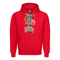 Red floral books Zipper Hoodie - MaliasSmallBusiness