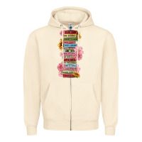 Sandshell floral books Zipper Hoodie - MaliasSmallBusiness