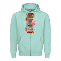 Seafoam floral books Zipper Hoodie - MaliasSmallBusiness