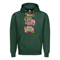 Sports Green floral books Zipper Hoodie - MaliasSmallBusiness