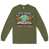 Army Green book lover Long Sleeve Tee - MaliasSmallBusiness