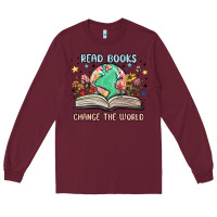 Burgundy book lover Long Sleeve Tee - MaliasSmallBusiness