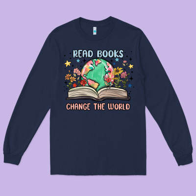 Book Lover Long Sleeve Tee Designed By Maliassmallbusiness