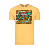 Vintage Mustard camping is my happy place Vintage Tee - Artiststas