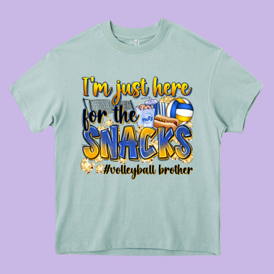 I'm Just Here For The Snacks #volleyball Brother Heavy Core Tee Designed By Zillion Design Studio