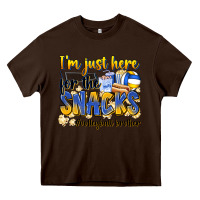 Chocolate Brown i'm just here for the snacks #volleyball brother Heavy Core Tee - Zillion Design Studio