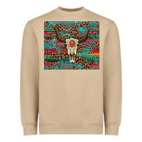 Mushroom western serape leopard bull skull turquoise tumbler Heavyweight Sweatshirt - Artiststas