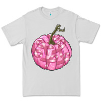 Dove Grey pink pumpkin with breast cancer ribbons Premium Tee - RanaPortraitStore