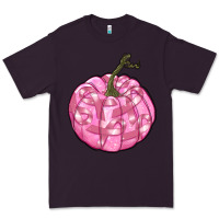 Plum pink pumpkin with breast cancer ribbons Premium Tee - RanaPortraitStore