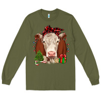 Army Green Christmas Hereford Long Sleeve Tee - JahusDesignShop