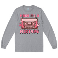 Heather Grey make me a mixtape Long Sleeve Tee - MaliasSmallBusiness