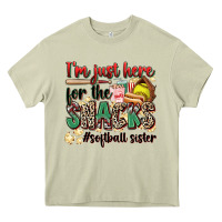 Mossy i'm just here for the snacks #softball sister Heavy Core Tee - Zillion Design Studio