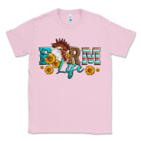 Bubblegum Pink Western Farm Life Rooster Head Classic Tee - LillyAllenDesigns
