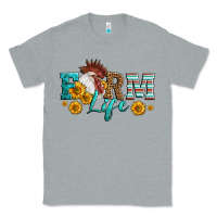 Heather Grey Western Farm Life Rooster Head Classic Tee - LillyAllenDesigns