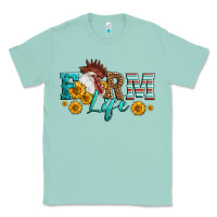 Seafoam Western Farm Life Rooster Head Classic Tee - LillyAllenDesigns