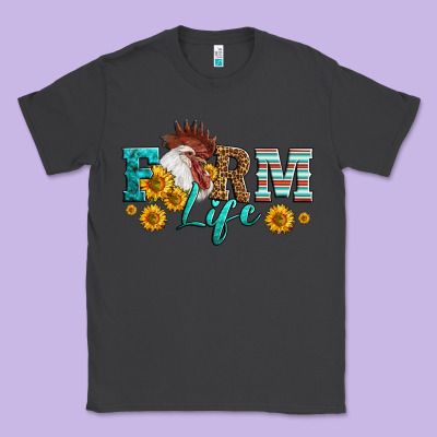 Western Farm Life Rooster Head Classic Tee Designed By Lillyallendesigns