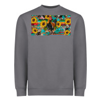 Storm western coop animals rooster sunflowers cowhide wooden serape glitter Heavyweight Sweatshirt - Artiststas