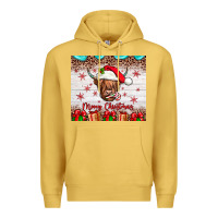 Antique Gold merry christmas cow Premium Hoodie - JahusDesignShop