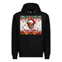 Black merry christmas cow Premium Hoodie - JahusDesignShop