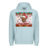 Blue Mist merry christmas cow Premium Hoodie - JahusDesignShop