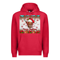 Cardinal merry christmas cow Premium Hoodie - JahusDesignShop