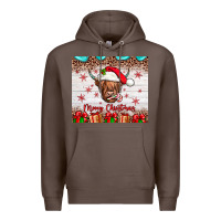Coffee merry christmas cow Premium Hoodie - JahusDesignShop