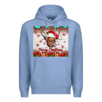Colony Blue merry christmas cow Premium Hoodie - JahusDesignShop