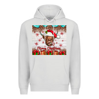 Dove Grey merry christmas cow Premium Hoodie - JahusDesignShop