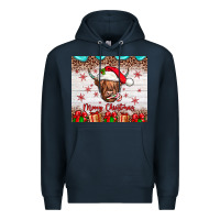 Navy merry christmas cow Premium Hoodie - JahusDesignShop