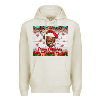 Oatmeal Heather merry christmas cow Premium Hoodie - JahusDesignShop