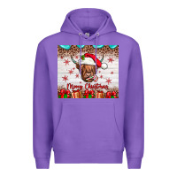 Purple merry christmas cow Premium Hoodie - JahusDesignShop