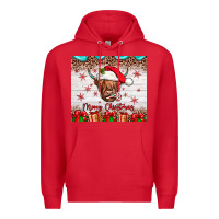 Red merry christmas cow Premium Hoodie - JahusDesignShop
