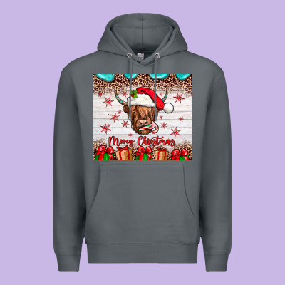 Merry Christmas Cow Premium Hoodie Designed By Jahusdesignshop