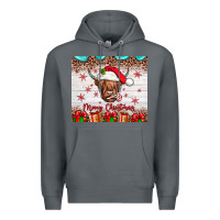 Rock merry christmas cow Premium Hoodie - JahusDesignShop