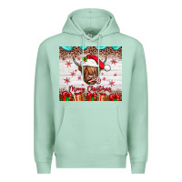 Seafoam merry christmas cow Premium Hoodie - JahusDesignShop