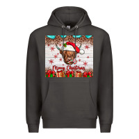 Smoke merry christmas cow Premium Hoodie - JahusDesignShop