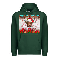 Sports Green merry christmas cow Premium Hoodie - JahusDesignShop