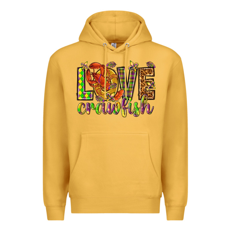 Mardi Gras Love Crawfish Premium Hoodie by NancyCooperArtShop | Teevron